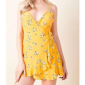 Honey Belle Bird Print Wrap Skort Romper Dress